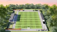 3D dari masterplan kawasan Stadion Desa Empat Balai. (doc. KKN MBKM Arsitektur UNRI 2024)
