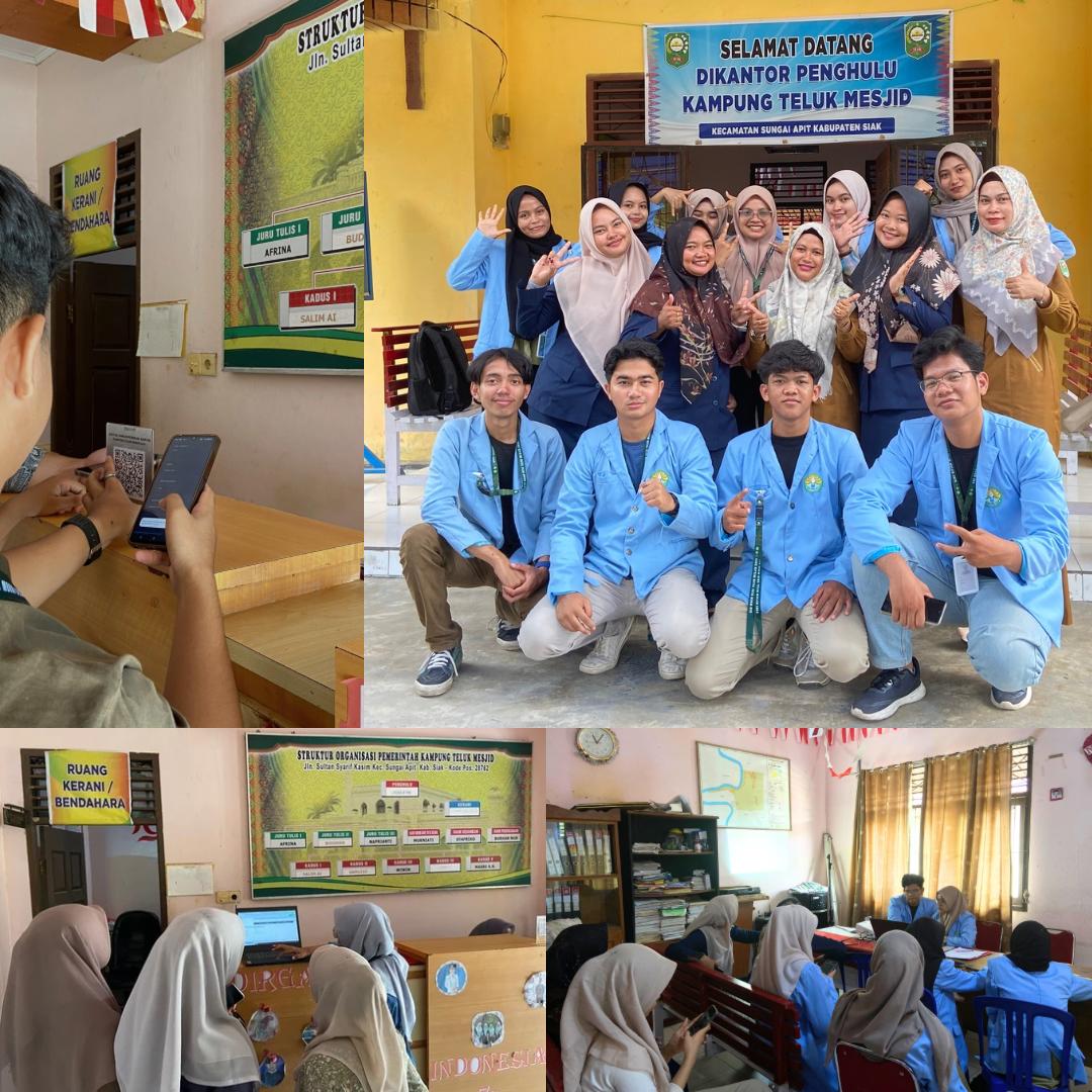 Serangkaian kegiatan pelatihan implementasi E-Government pada (1/10/2024) di Kantor Penghulu Kampung Teluk Mesjid, Kecamatan Sungai Apit, Kabupaten Siak, Riau. (doc. Kukerta MBKM Ilmu Pemerintahan UNRI)