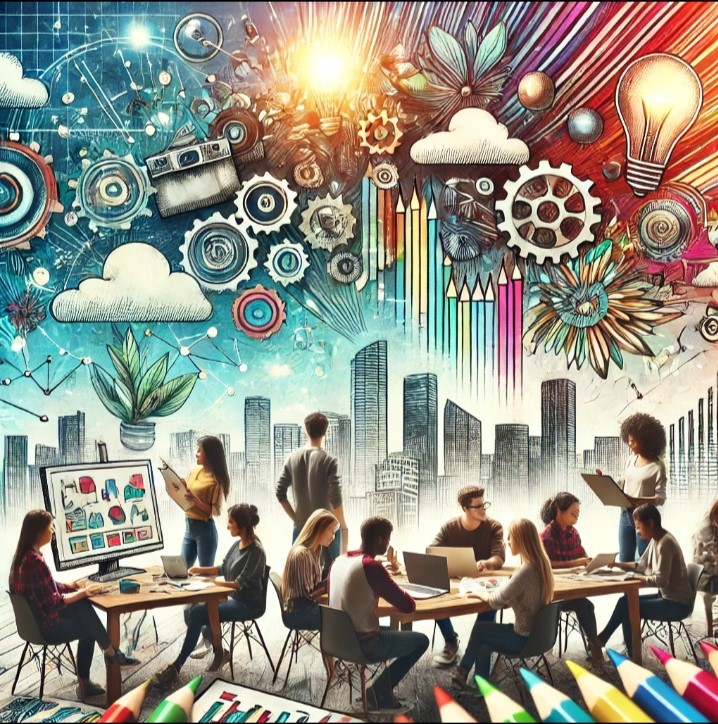 Ilustrasi kolaborasi dan kreativitas generasi muda/DALL-E oleh OpenAI