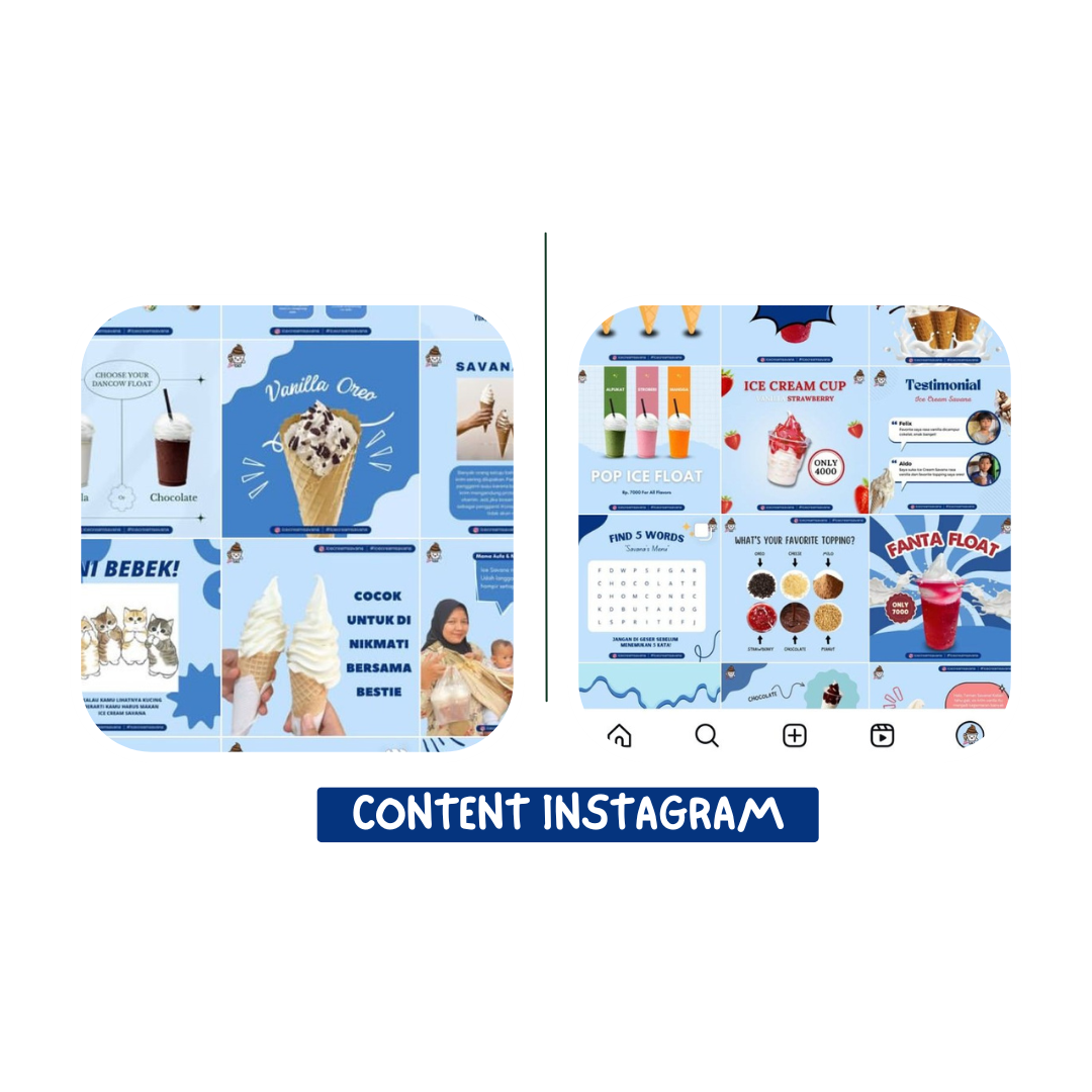 Content – content di Instagram @icecreamsavana. (doc. UniTeam UMB Jakarta)