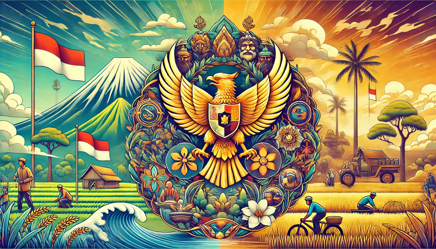 Ilustrasi Pancasila sebagai karakter bangsa/ai