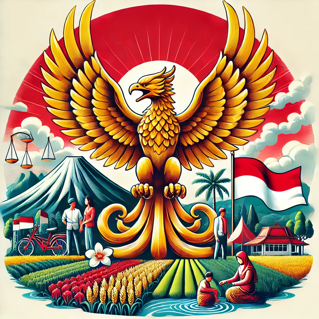 Ilustrasi Pancasila sebagai pandangan bangsa Indonesia/ai