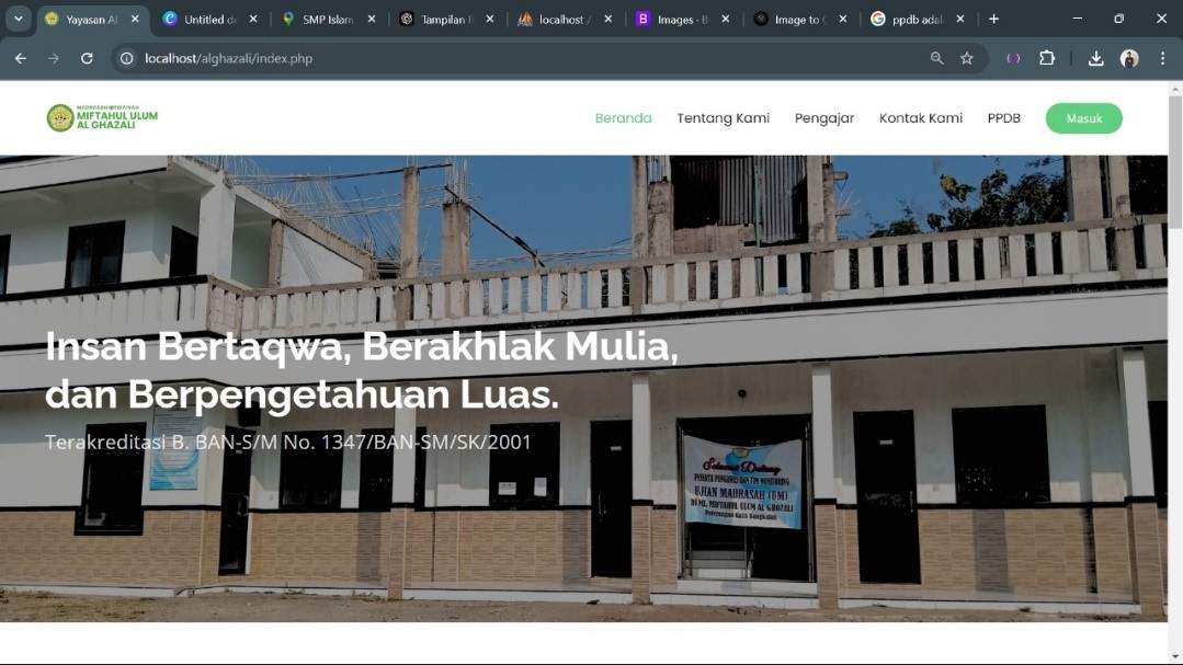 Tangkapan layar Halaman Beranda Website