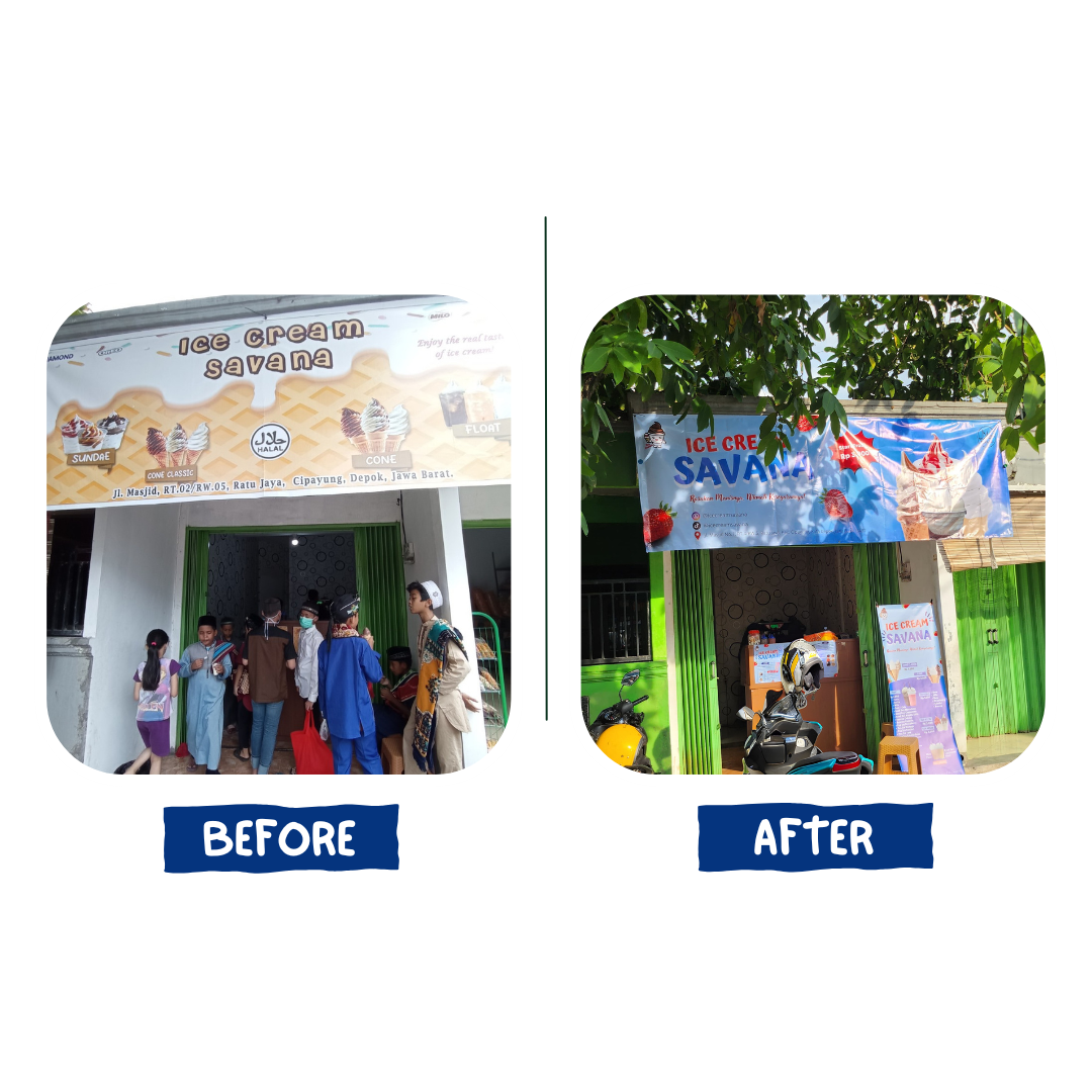 Transformasi Mitra Ice Cream Savana. (doc. UniTeam UMB Jakarta)