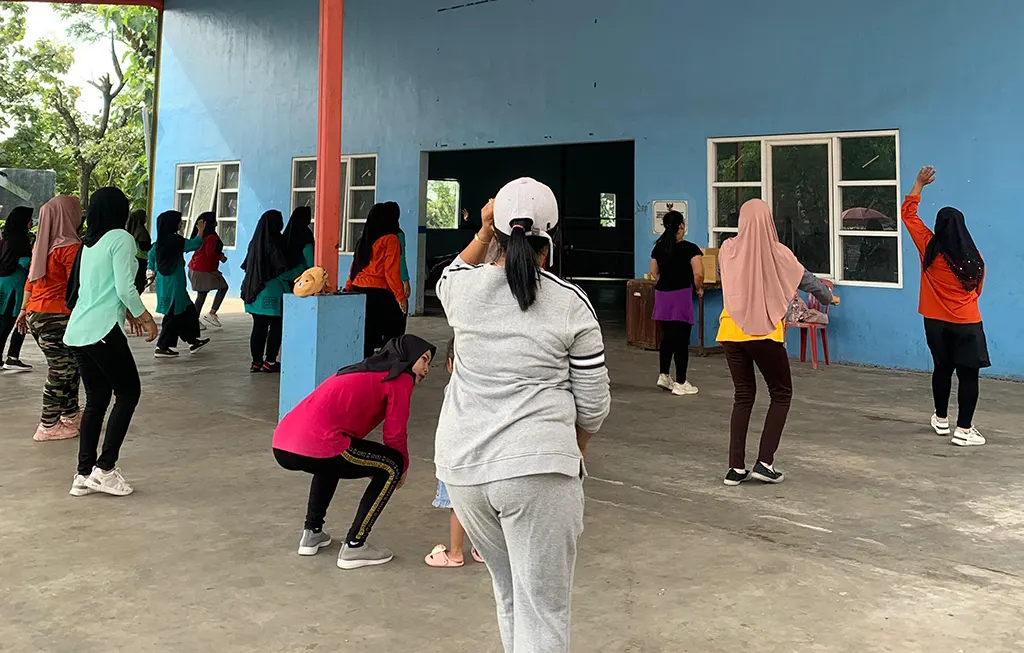 Dokumentasi senam bersama. (doc. KKN UNS Desa Ngargorejo)