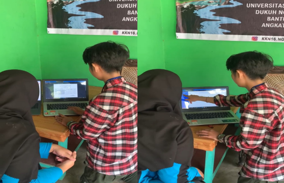 Mahasiswa KKN UMBY saat memberikan pelatihan sistem presensi online kepada tenaga pendidik PAUD SPS Baugenville Ngenep. (doc. Kelompok 16 KKN UMBY)