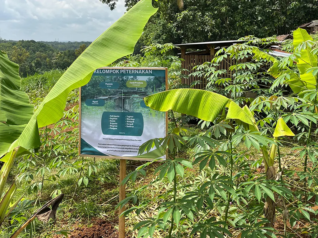 Papan informasi kelompok peternakan. (doc. KKN UMBY Kelompok 10)
