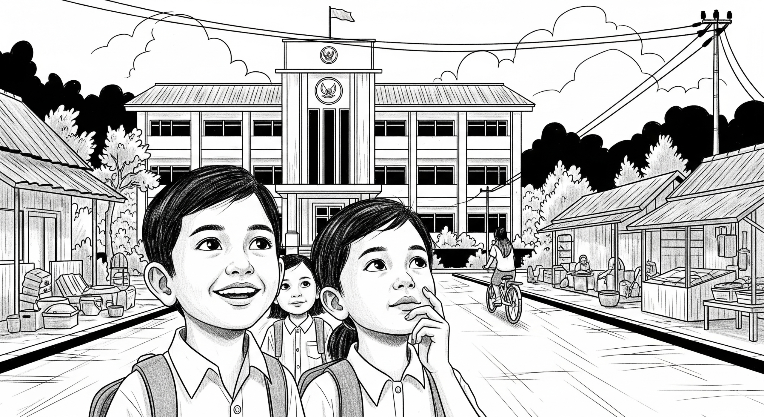 Ilustrasi beberapa anak yang berharap bisa bersekolah di sekolah yang diinginkan. (GG)