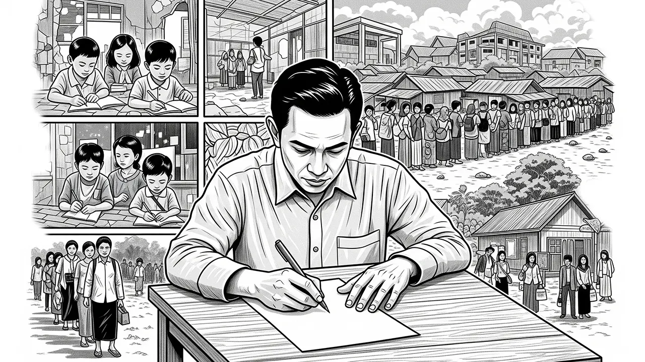 Ilustrasi karya sastra lahir dari pengamatan dan penghayatan langsung terhadap realitas sosial di sekitar pengarang. (GG)