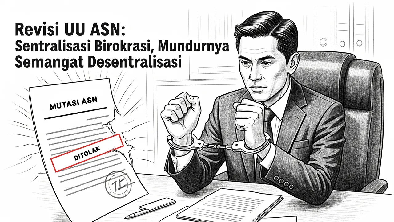 Ilustrasi kepala daerah tidak lagi memiliki kendali atas ASN di wilayahnya, seperti “terpenjara” dalam sistem birokrasi pusat. (GG)