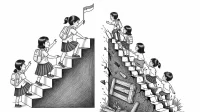 Ilustrasi kontras perjuangan anak dalam menempuh pendidikan. (GG) Ilustrasi kontras perjuangan anak dalam menempuh pendidikan. (GG)