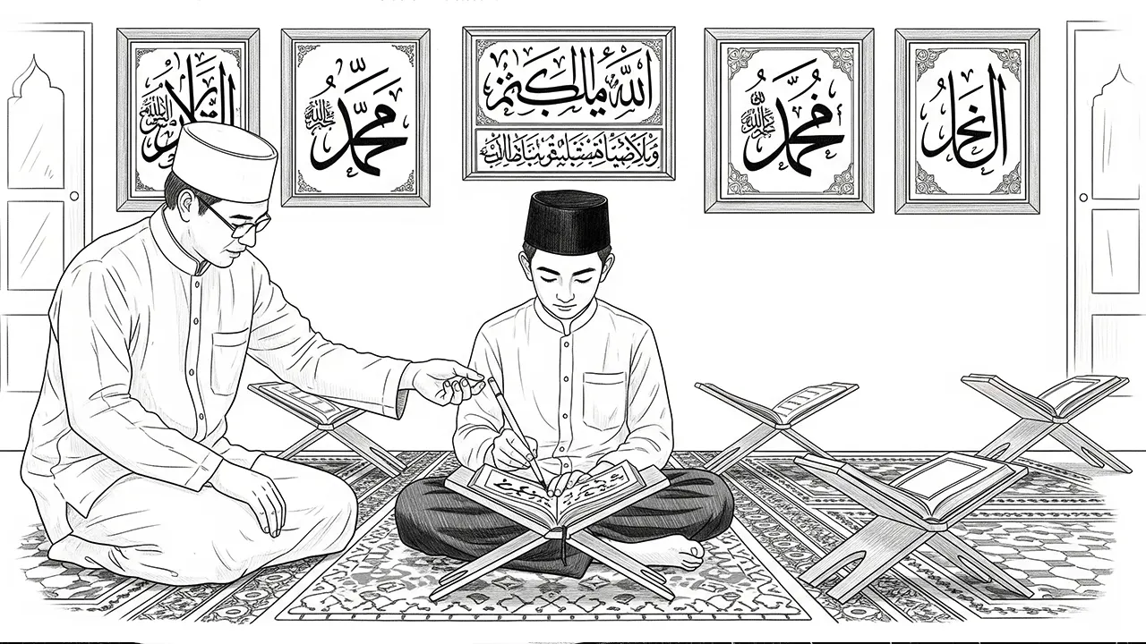 Calligraphy education bridges technical skill and spiritual tradition, nurturing both discipline and devotion among students. (GG)