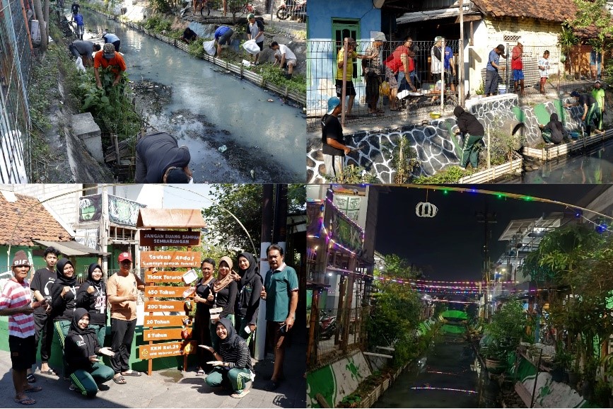 Dokumentasi GREBEK (Gerakan Bersih-Bersih Kali) di Kapas Madya Baru, Surabaya (20/07/2025). (UPN Veteran Jatim Kelompok 29)