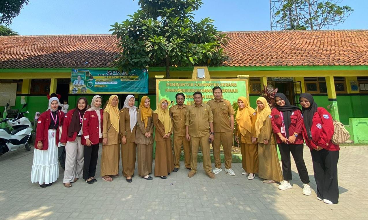 Foto bersama Kepala Sekolah serta Guru-Guru UPT SDN Jawilan. (doc. KKM 87 UNIBA)