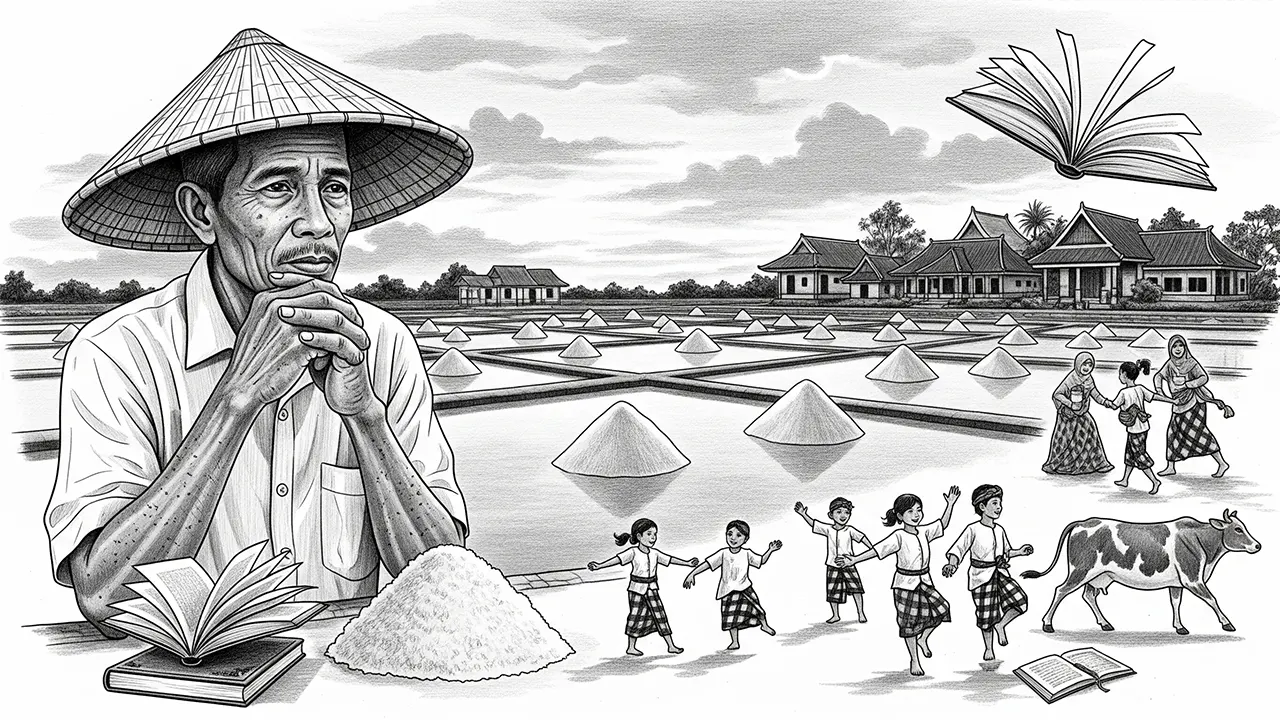 Ilustrasi bagaimana tradisi dan aktivitas lokal masyarakat Madura menjadi sumber pengetahuan hidup yang tidak kalah penting dibandingkan institusi akademik formal. (GG)