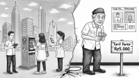 Ilustrasi ini menyoroti bahwa kemajuan teknologi tanpa kesiapan manusia hanya akan menciptakan jarak sosial dan ketimpangan baru dalam ruang kota pintar. (GG)