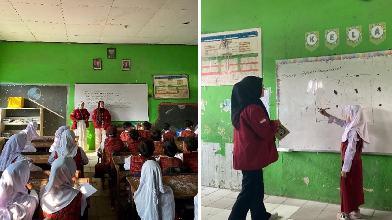 Proses belajar bersama siswa UPT SDN Jawilan. (doc. KKM 87 UNIBA)