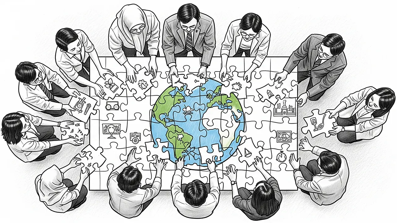 Symbolizes the collective responsibility and collaboration required to address environmental issues no single entity can do it alone. (GG)