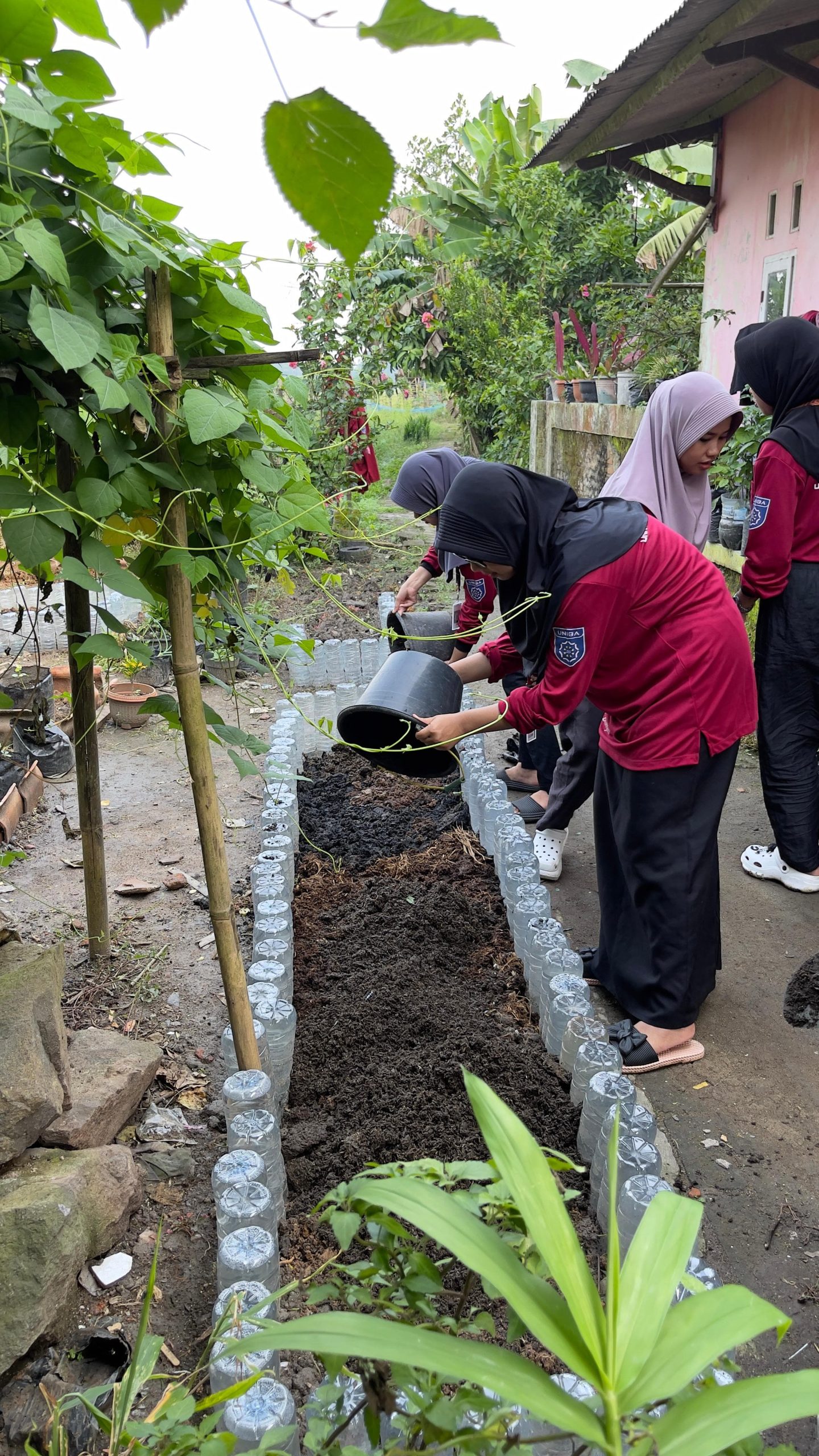 Proses pembuatan Taman Sayuran. (doc. KKM 75 UNIBA)