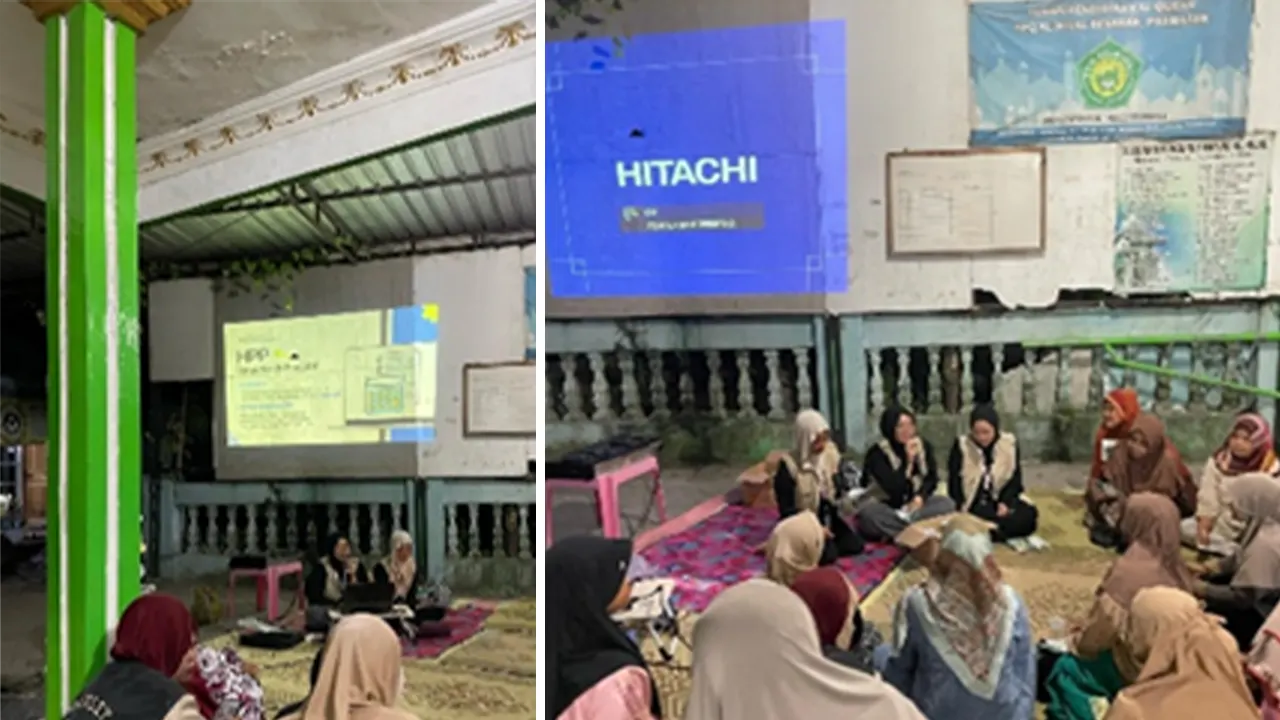 Mahasiswa KKN 111 UNS saat menyampaikan sosialisasi mengenai bahaya minyak jelantah. (doc. KKN 111 UNS)