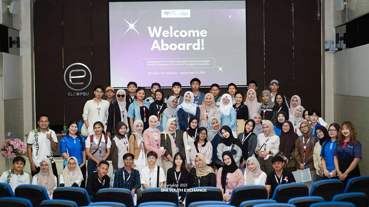 Para delegasi SMI Youth Exchange 2025 melakukan institutional visit ke Prince of Songkla University, Thailand. Sumber: (doc. SMI Youth Exchange)