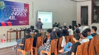 Suasana pelatihan barista kopi manual brewing V60 bersama Ngateno dari Sekolah Kopi Gemawang yang diikuti pemuda Desa Mranggen Kidul, Temanggung. (doc. KKN 332 UNS)