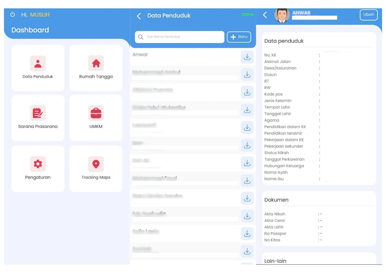 Tampilan dari aplikasi panda validator