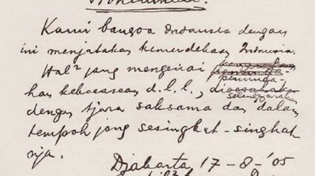 Teks Proklamasi 17 Agustus 1945, simbol perjuangan rakyat dan kekuatan kata-kata dalam mengubah sejarah. (int)