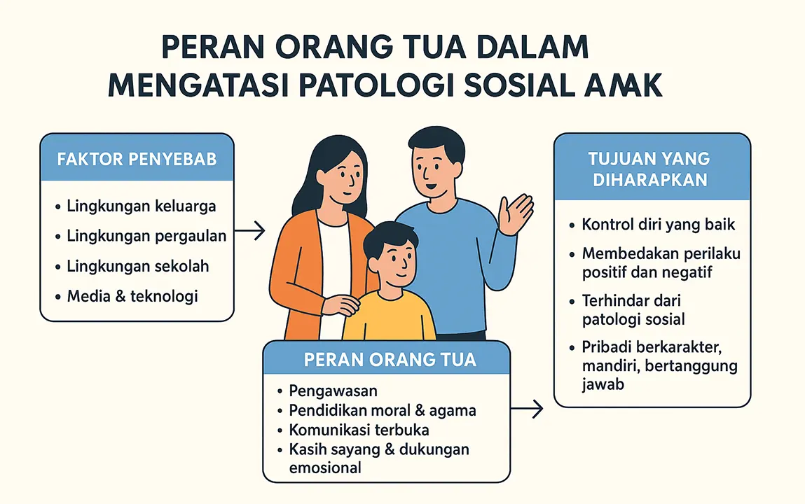 Ilustrasi Peran Orang Tua dalam Mengatasi Patologi Sosial Anak di Surabaya (penulis)