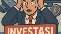 Ilustrasi seseorang panik setelah terjebak investasi bodong akibat dorongan FOMO (Fear of Missing Out).