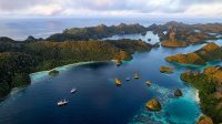 Keindahan perairan Raja Ampat yang menjadi simbol kekayaan hayati Indonesia. Sumber Foto: greenpeace.org