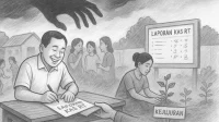 Menggambarkan bahwa korupsi tidak hanya terjadi di gedung tinggi, tetapi juga dapat tumbuh diam-diam di lingkungan kecil seperti RT dan harapan perubahan dimulai dari warga yang berani menjaga kejujuran.