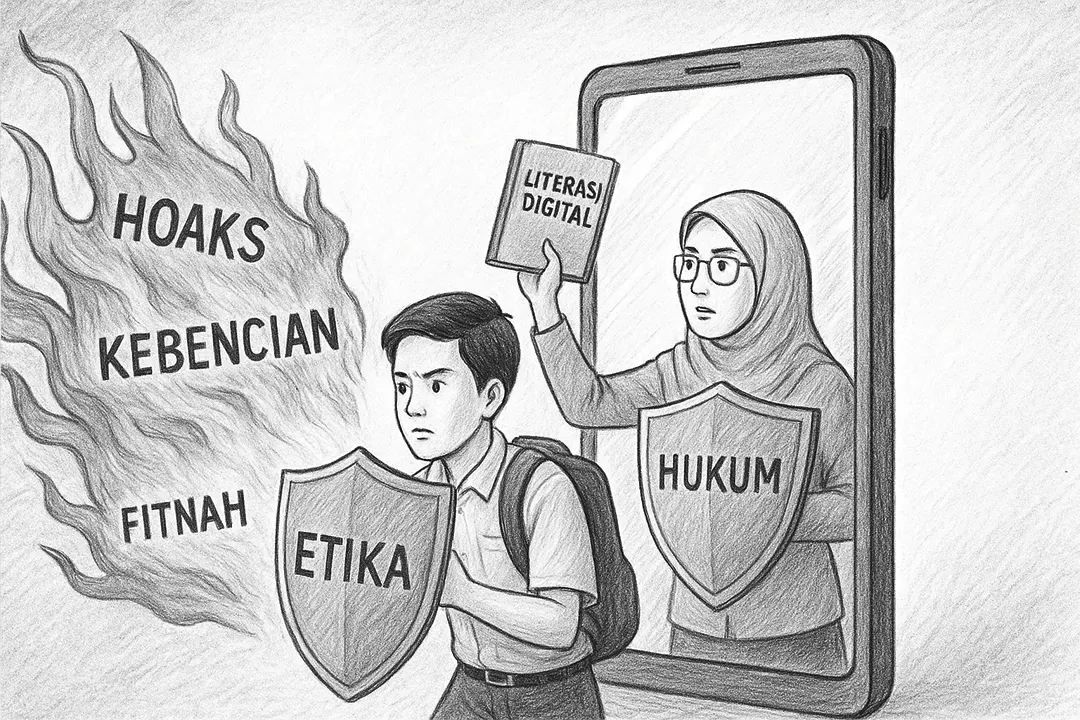Menggambarkan momen reflektif sebelum menyebarkan informasi, PKN hadir untuk menuntun warga digital agar selalu menimbang kebenaran sebelum berbagi.