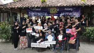 Dokumentasi bersama Peserta 20 UMKM Difabel “DISApreneur Learning Hub Dari Kab.Sleman Yogyakarta”. (doc. pribadi)