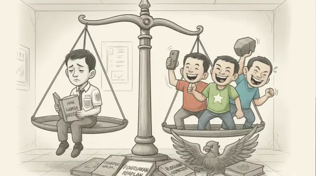 Keadilan tidak pernah seimbang ketika keberanian membela lebih kecil dari keberanian menyakiti. (gg)