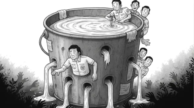 Kebocoran negara tak akan berhenti jika lubang terbesar tak pernah disentuh. (gg)