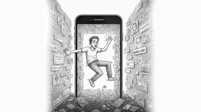 Ketika jari bekerja tanpa sadar, manusia terus jatuh dalam jurang yang tak pernah berakhir. (gg)