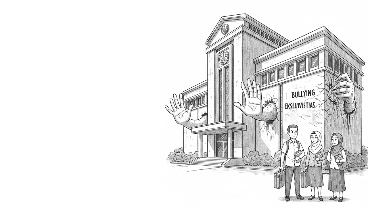 Senyum kampus sering menutupi sisi kelam yang harus segera diakui dan dibereskan. (GG)