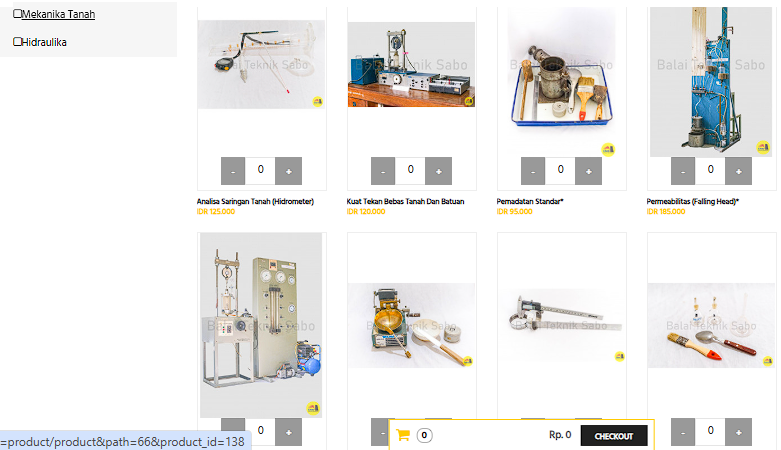 Website layanan pengujian mekanika tanah. (doc. pribadi)