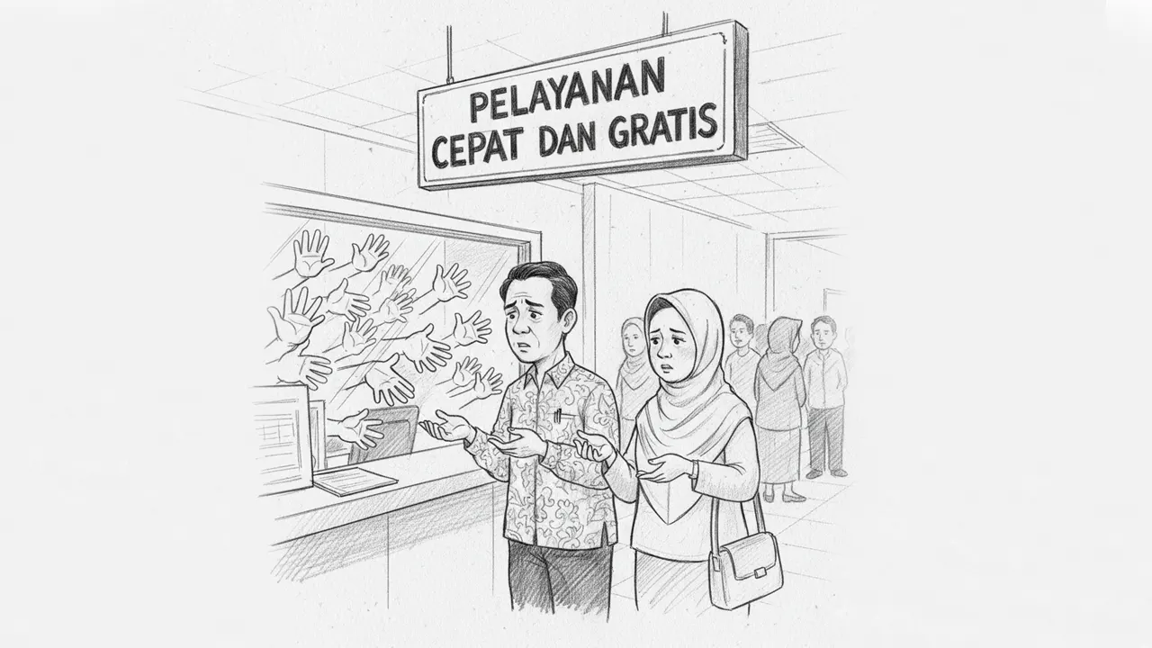 Di negeri ini, satu loket bisa punya seribu tangan. (GG)