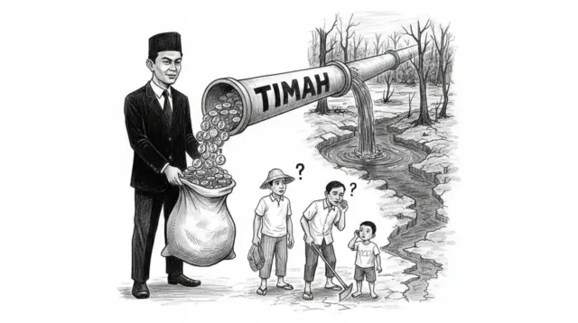 Keuntungan melimpah, alam merana. (gg)