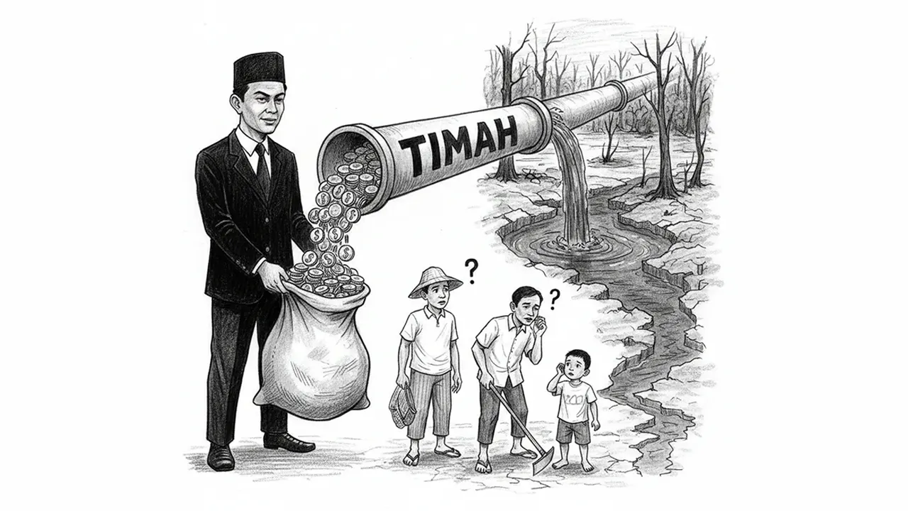 Keuntungan melimpah, alam merana. (gg)