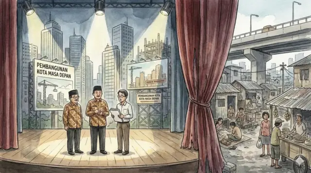 Kemiskinan perkotaan sering hidup di balik tirai pembangunan yang tampak gemerlap. (gg)