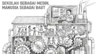 Ketika pendidikan dijalankan sebagai sistem, sering kali manusia di dalamnya hanya dianggap komponen. (gg) Ketika pendidikan dijalankan sebagai sistem, sering kali manusia di dalamnya hanya dianggap komponen. (gg)
