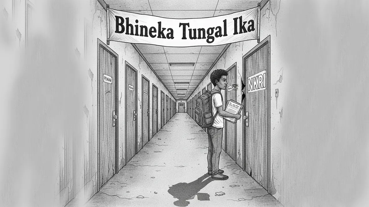 Slogan persatuan sering digantung tinggi, tetapi pintu-pintu kehidupan sehari-hari tetap tertutup bagi sebagian warga. (gg)