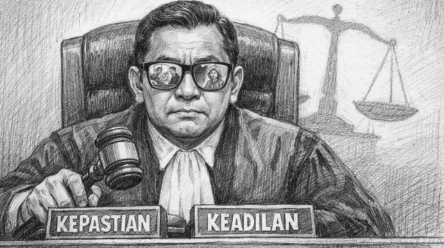 Hukum formal sering jelas, tetapi keadilan substantif kabur. (GG)