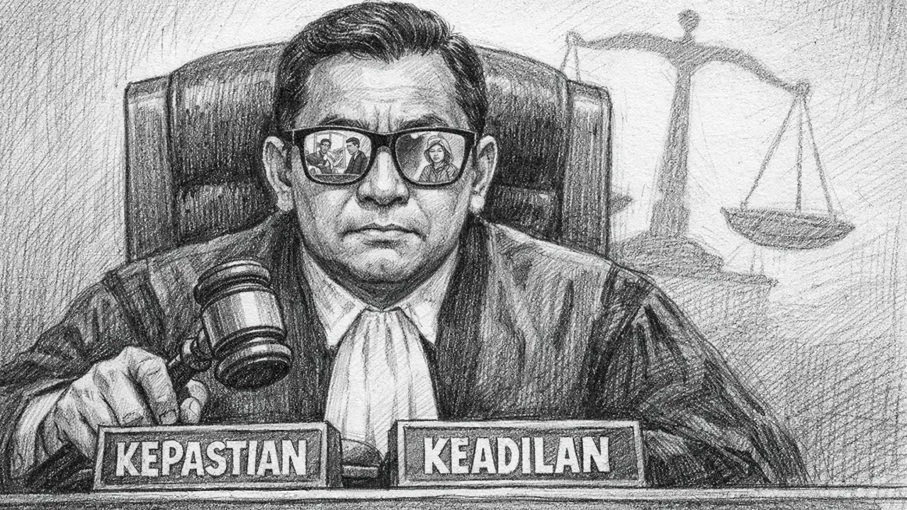 Hukum formal sering jelas, tetapi keadilan substantif kabur. (GG)