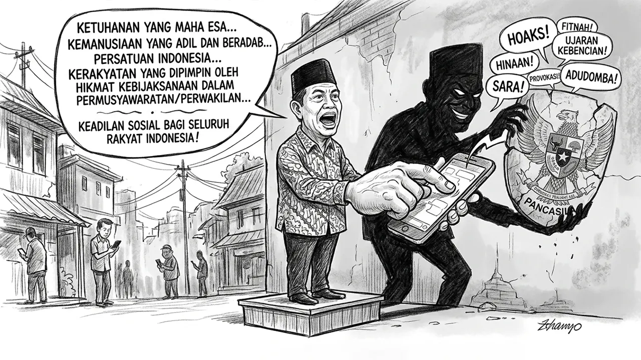 Lantang di ucapan, lemah dalam tindakan. (GG)