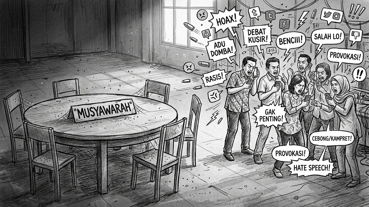 Musyawarah ditinggalkan, kegaduhan digital justru dipelihara. (GG)