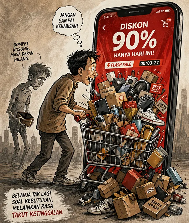 Belanja tak lagi soal kebutuhan, melainkan rasa takut ketinggalan. (GG)